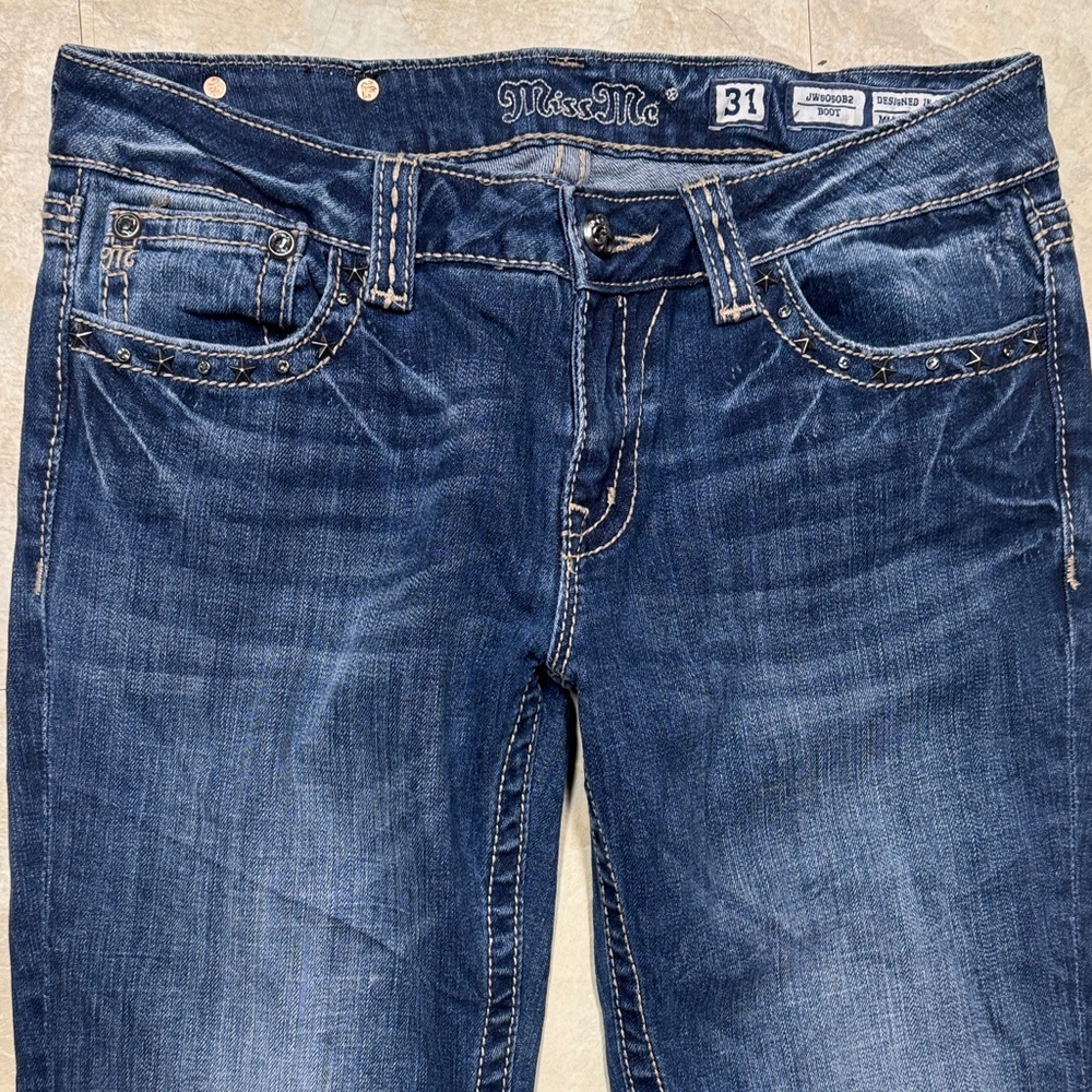 Miss Me Size 31 Dark Boot Cut Jeans embellished Y2K - Picture 4 of 12
